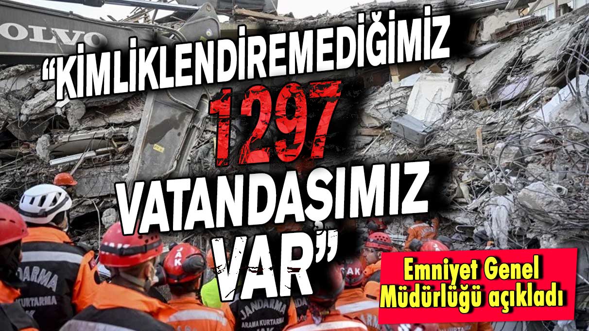 Emniyet Genel Müdürlüğü açıkladı: “Kimliklendiremediğimiz 1297 vatandaşımız var”