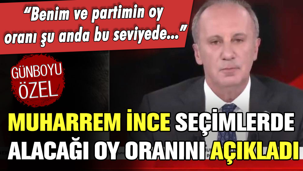 Muharrem İnce anket sonuçlarını açıkladı: ''Oy oranımız şu anda bu seviyede''