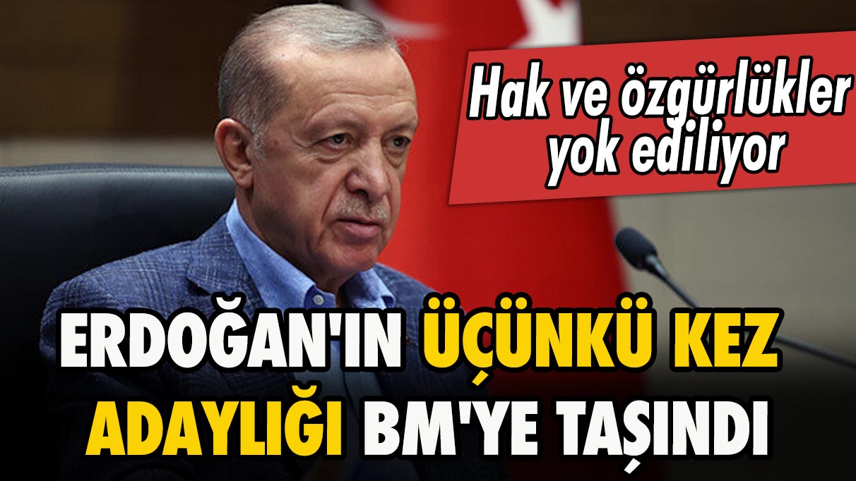 Erdoğan'ın 3. kez adaylığı BM'ye taşındı: Hak ve özgürlükler yok ediliyor