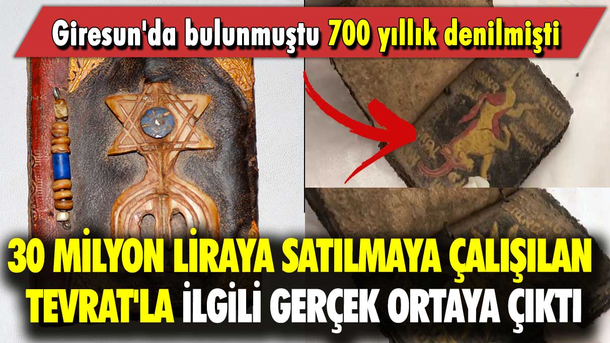 Giresun'da bulunmuştu 700 yıllık denilmişti: 30 milyon liraya satılmaya çalışılan Tevrat'la ilgili gerçek ortaya çıktı