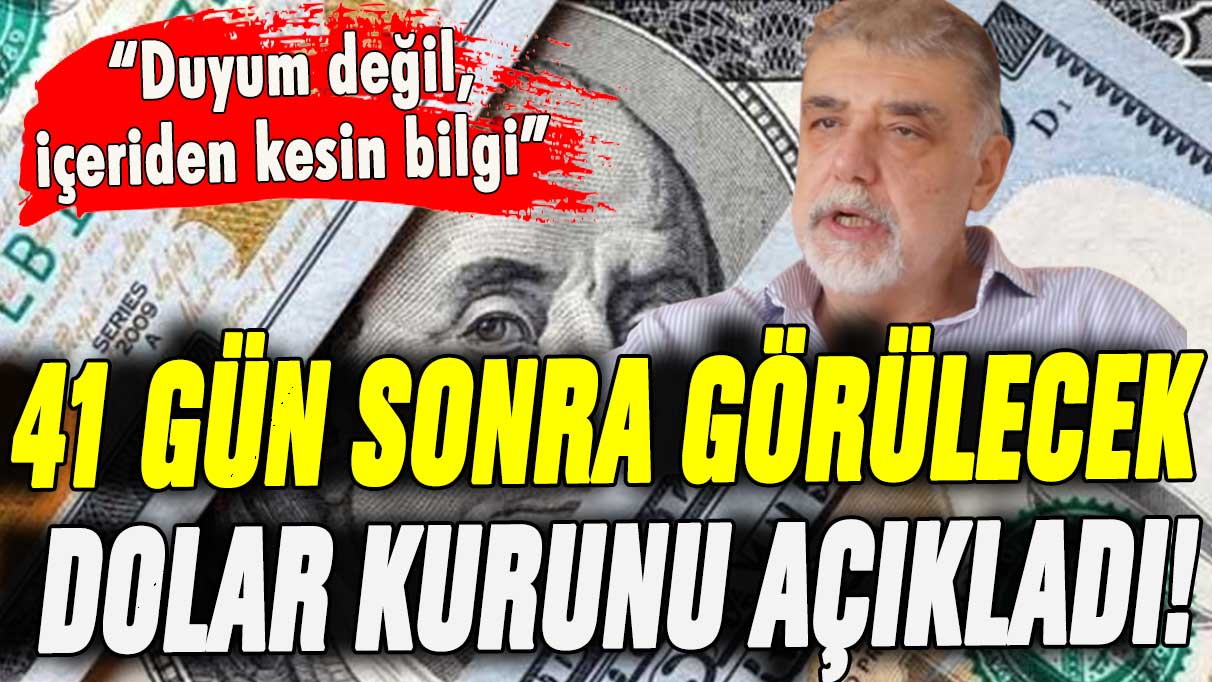 İşte 41 gün sonra görülecek dolar kuru: ''Duyum değil kesin bilgi''