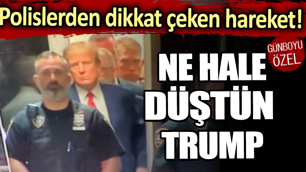 Polislerden dikkat çeken hareket: Ne hale düştün Trump!