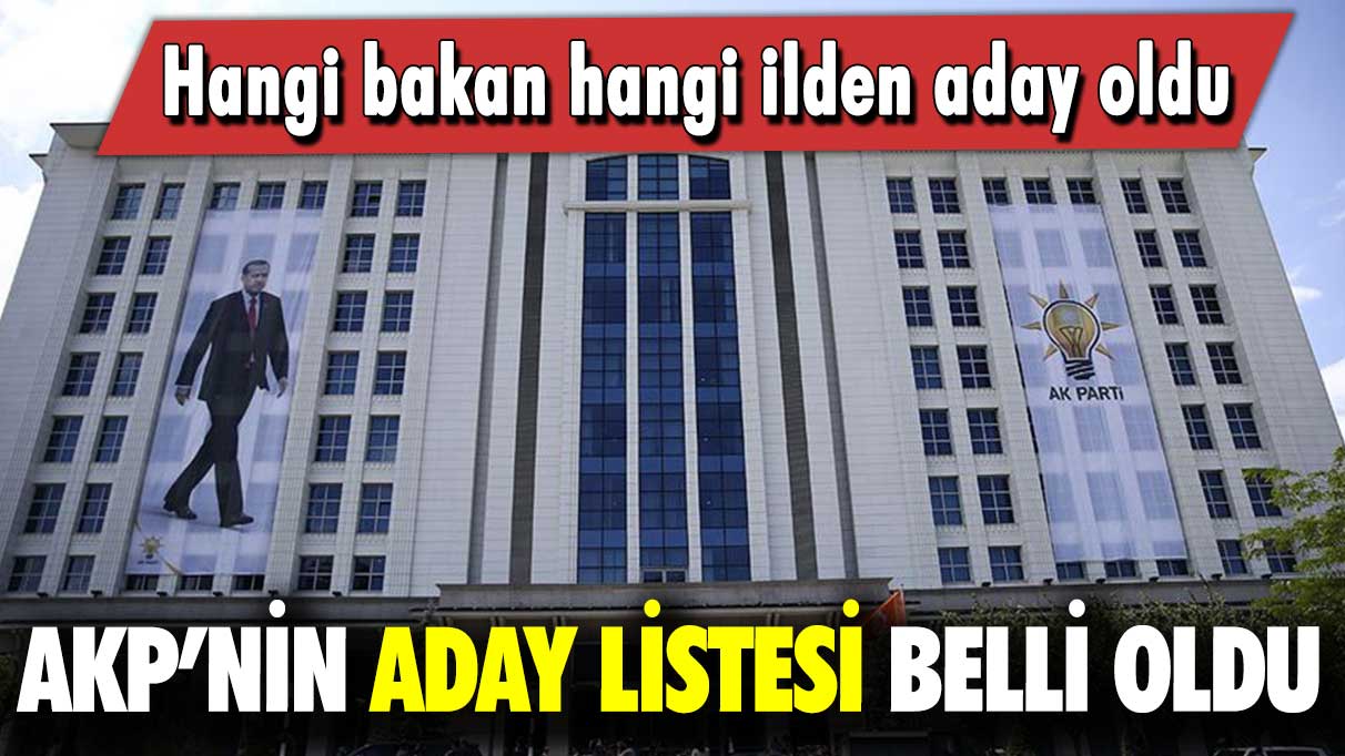 AKP’nin aday listesi belli oldu: Hangi bakan hangi ilden aday oldu