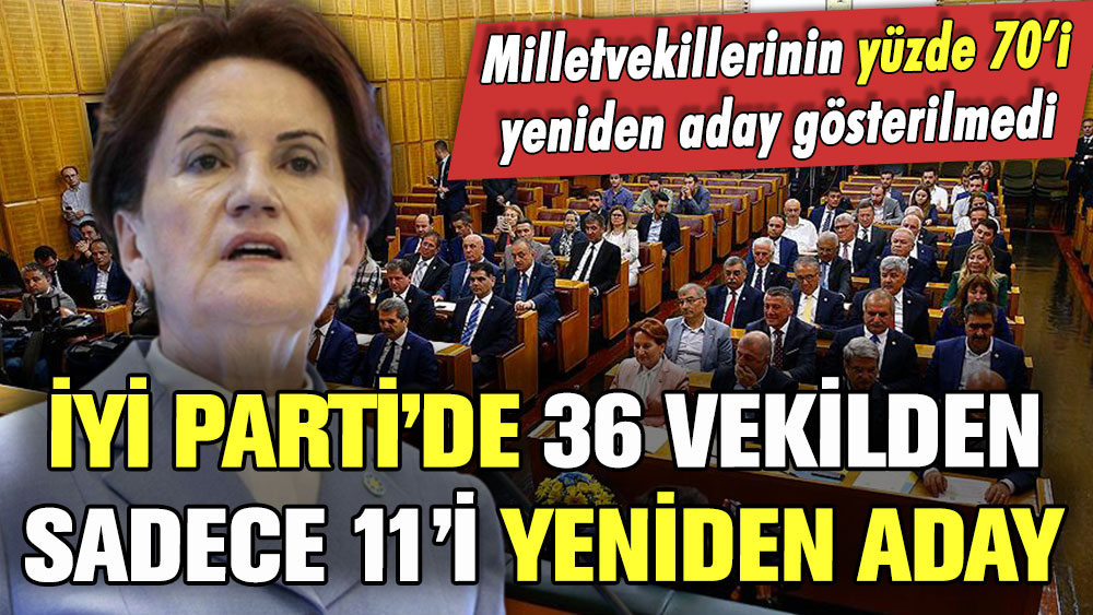 İYİ Parti'de 25 milletvekili yeniden aday gösterilmedi: Vekillerin yüzde 70'i liste dışı kaldı