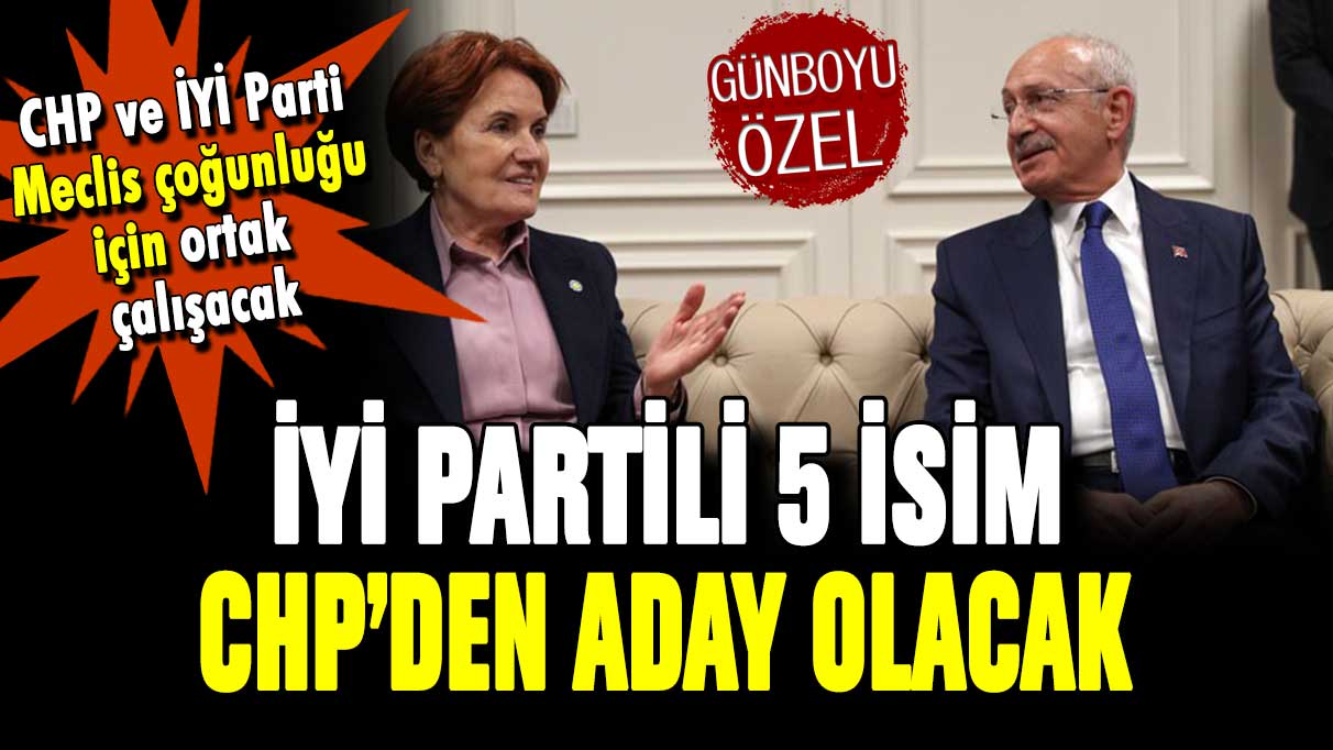 İYİ Partili 5 isim CHP listelerinden milletvekili adayı oldu