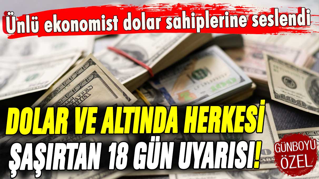 Ünlü ekonomist altın ve dolar sahiplerine seslendi: Herkesi şaşırtan 18 gün uyarısı