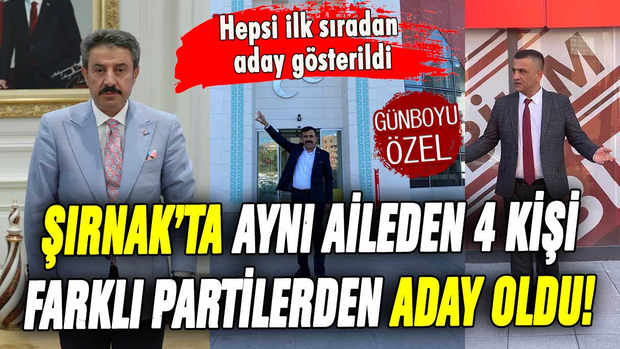 Şırnak'ta aynı aileden 4 kişi farklı partilerden milletvekili adayı gösterildi