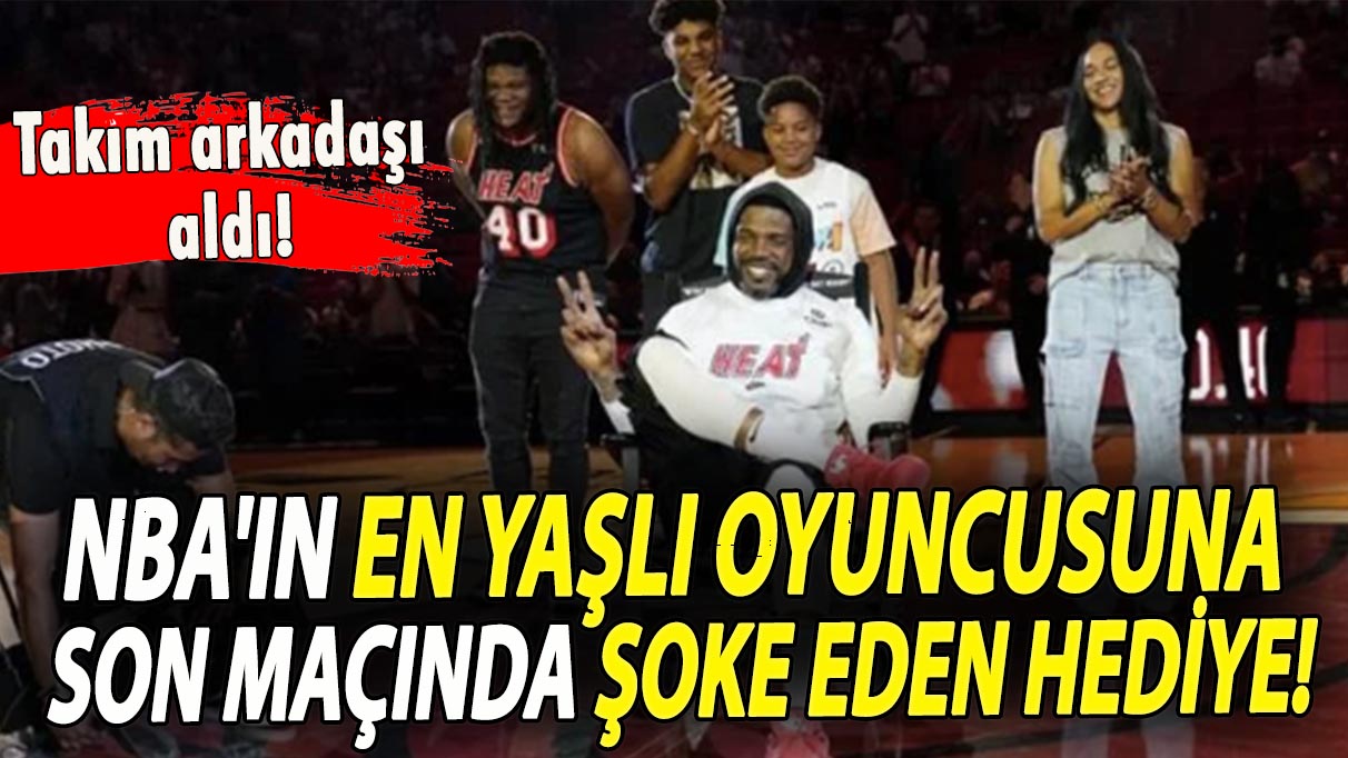 NBA'in en yaşlı oyuncusuna son maçında bakın ne hediye edildi!