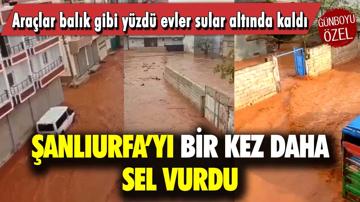 Şanlıurfa’yı bir kez daha sel vurdu: Araçlar balık gibi yüzdü evler sular altında kaldı