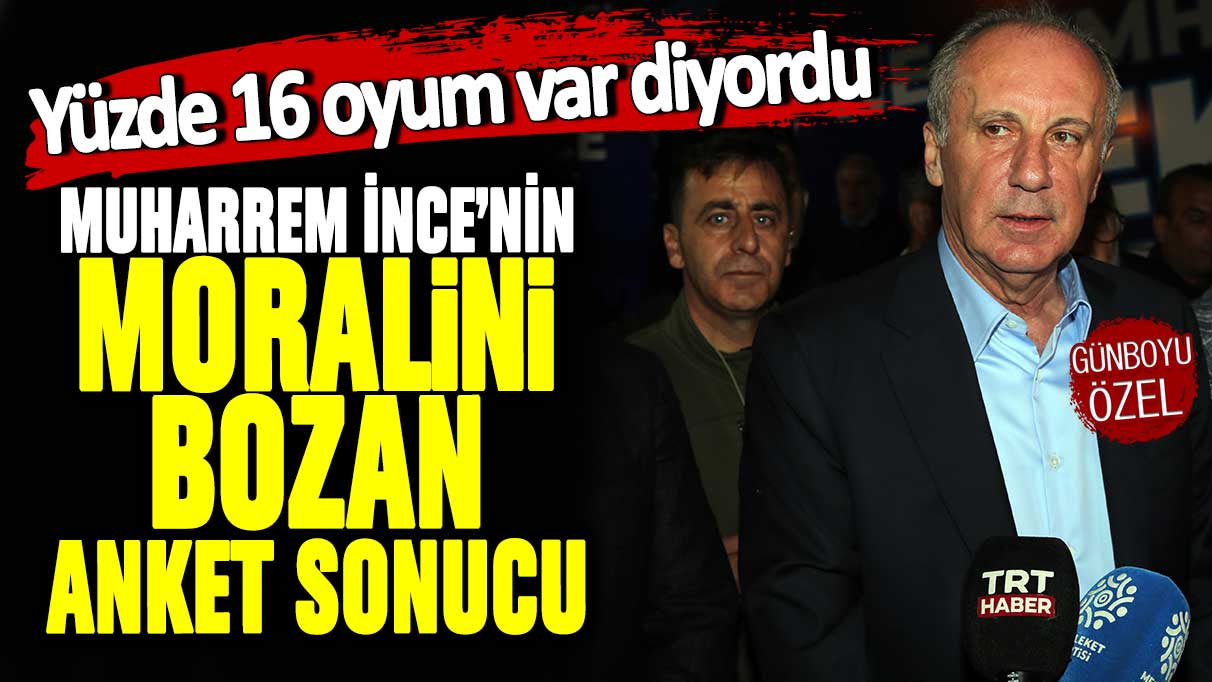 Muharrem İnce'nin moralini bozan anket sonucu! Memleket Partisi'nin yüzde 16 oyu var diyordu