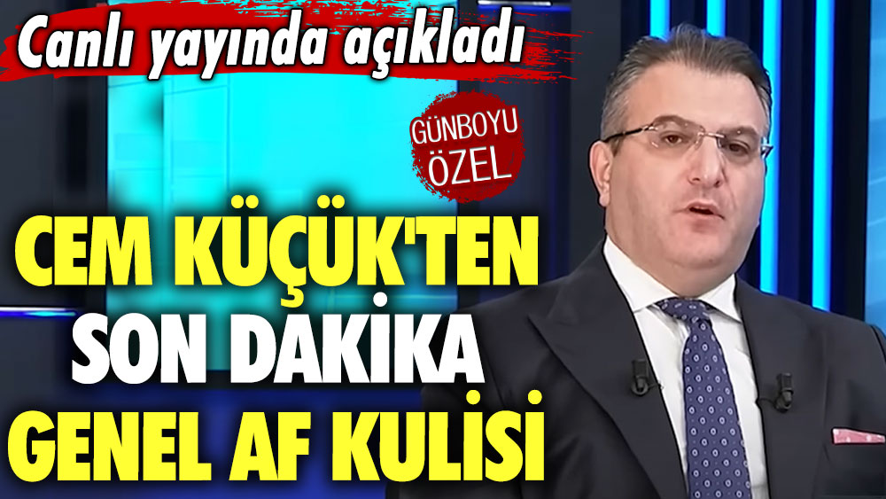 Cem Küçük'ten son dakika genel af kulisi! Canlı yayında açıkladı