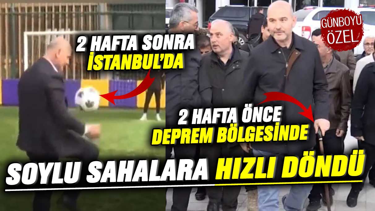 Süleyman Soylu sahalara hızlı döndü! İki hafta önce deprem bölgesinde bastonlu gezdi bugün İstanbul’da top sektirip şut çekti