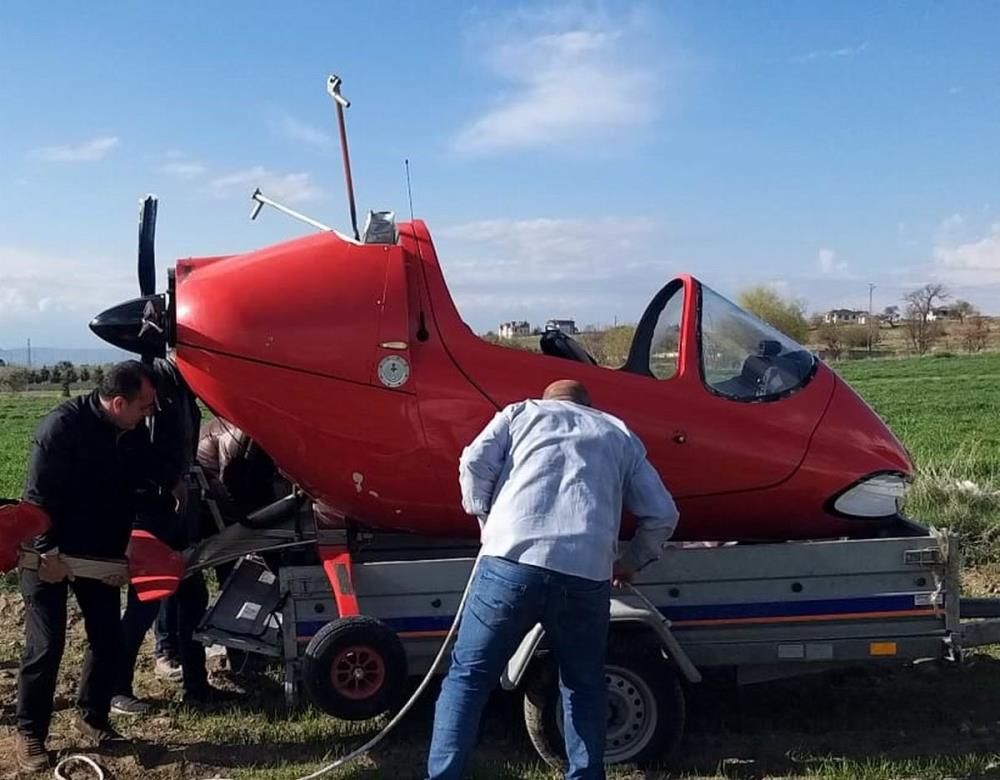 Kayseri'de paramotor düştü