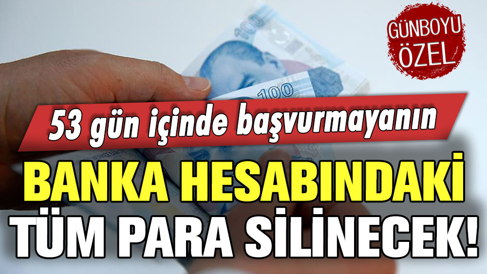 53 gün içinde başvurmayanın banka hesabındaki tüm para silinecek! Resmen açıklandı