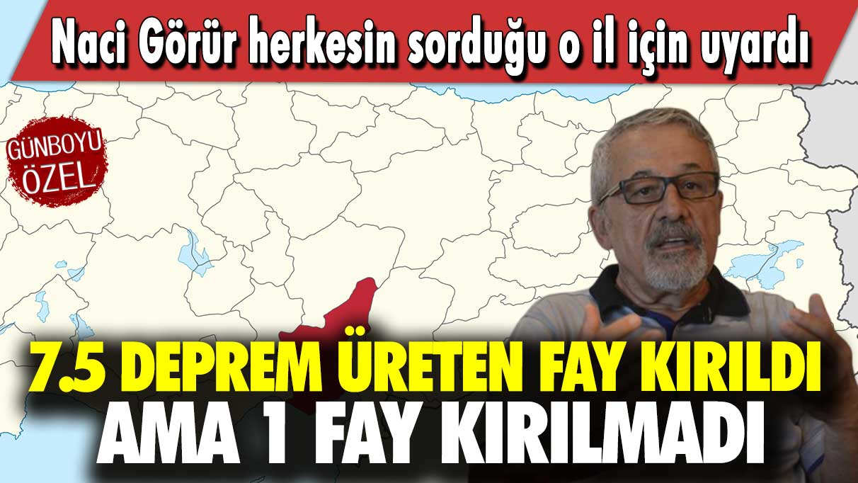 Naci Görür herkesin sorduğu o il için uyardı: 7.5 deprem üreten fay kırıldı ama 1 fay kırılmadı