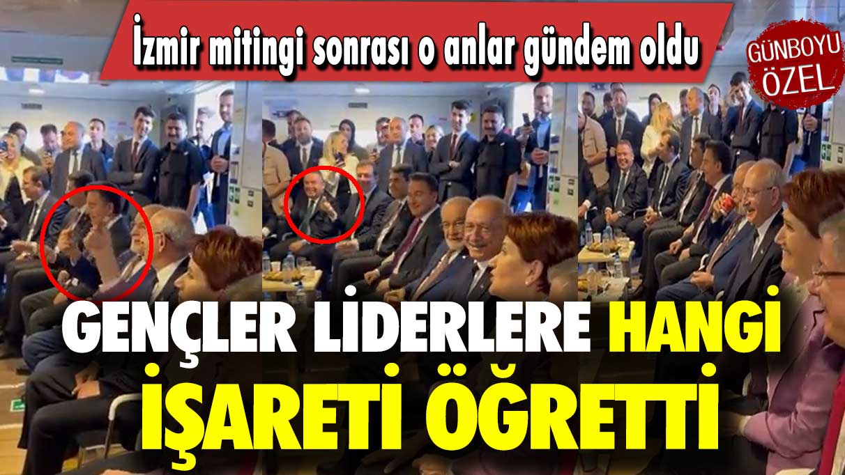 İzmir mitingi sonrası o anlar gündem oldu: Gençler liderlere hangi işareti öğretti