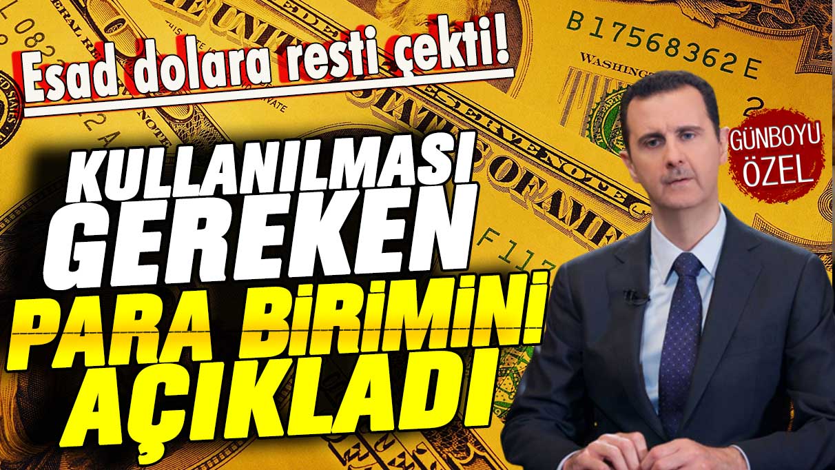 Esad dolara resti çekti: Kullanılması gereken para birimini açıkladı