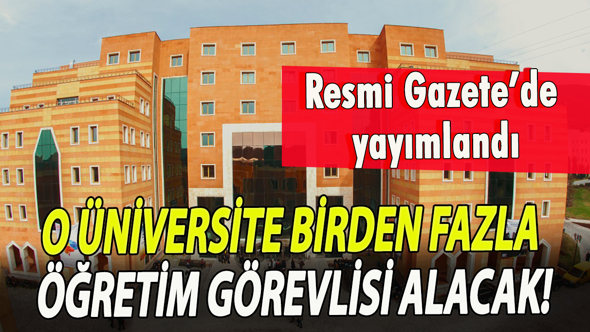 Resmi Gazete’de yayımlandı! O üniversite birden fazla öğretim görevlisi alacak!