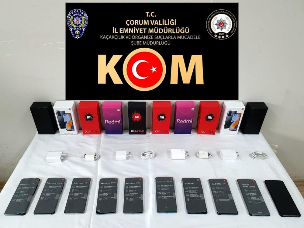 Çorum'da kaçak telefon operasyonu