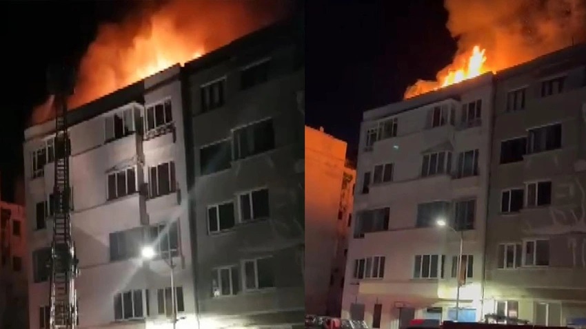 Beyoğlu'ndan gece yarısı alevler yükseldi! 5 katlı bina resmen küle döndü