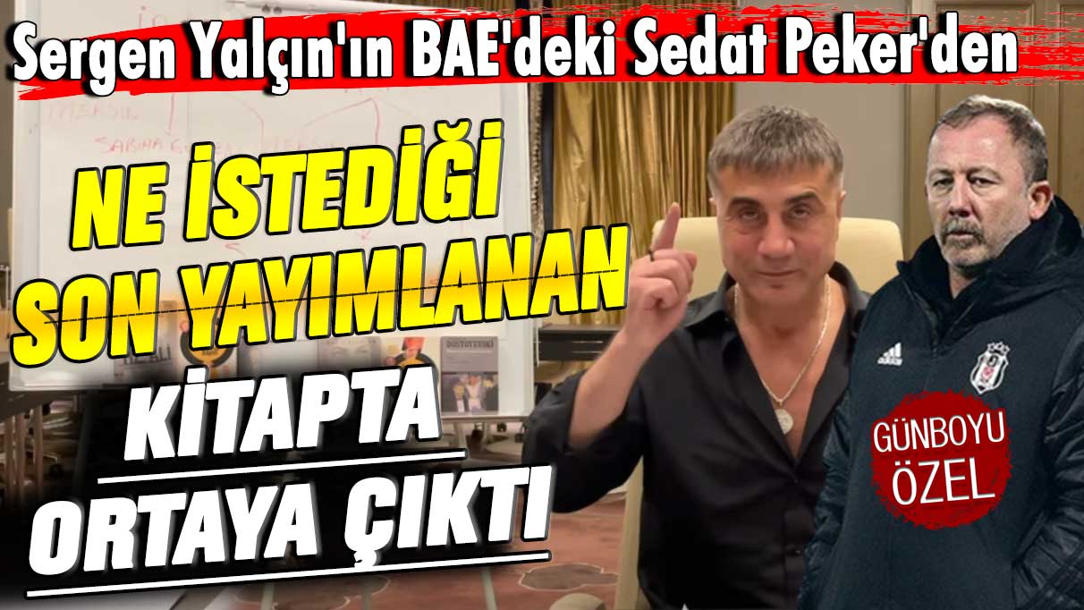 Sergen Yalçın'ın BAE'deki Sedat Peker'den ne istediği son yayımlanan kitapta ortaya çıktı