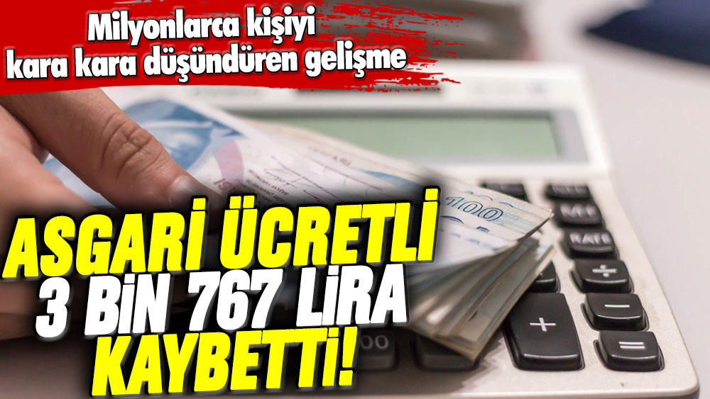 Milyonlarca kişiyi kara kara düşündüren gelişme: Asgari ücretli 3 bin 767 lirasını kaybetti