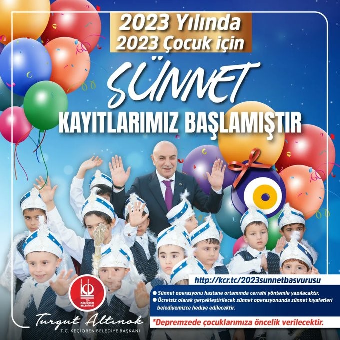 2023 yılında 2023 Keçiörenli çocuk için sünnet