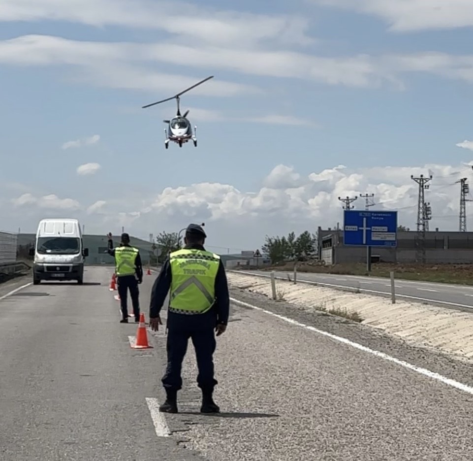 Çankırı'da hava destekli trafik denetimi