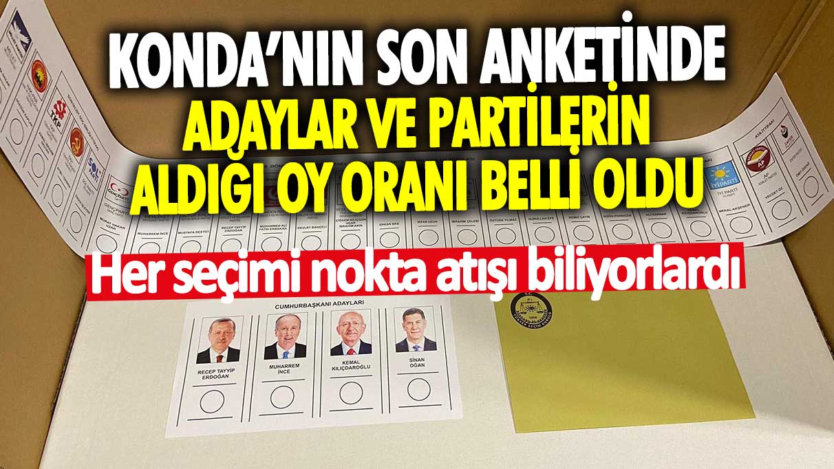 Her seçimi nokta atışı biliyorlardı! KONDA’nın son anketinde cumhurbaşkanı adaylarının ve partilerin aldığı oy oranı belli oldu