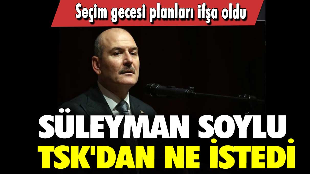 Seçim gecesi planları ifşa oldu: Süleyman Soylu TSK'dan ne istedi