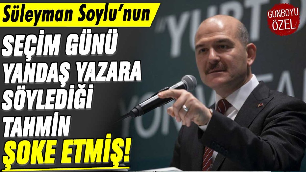 Soylu'nun seçim günü yandaş yazara söylediği tahmin şoke etmiş