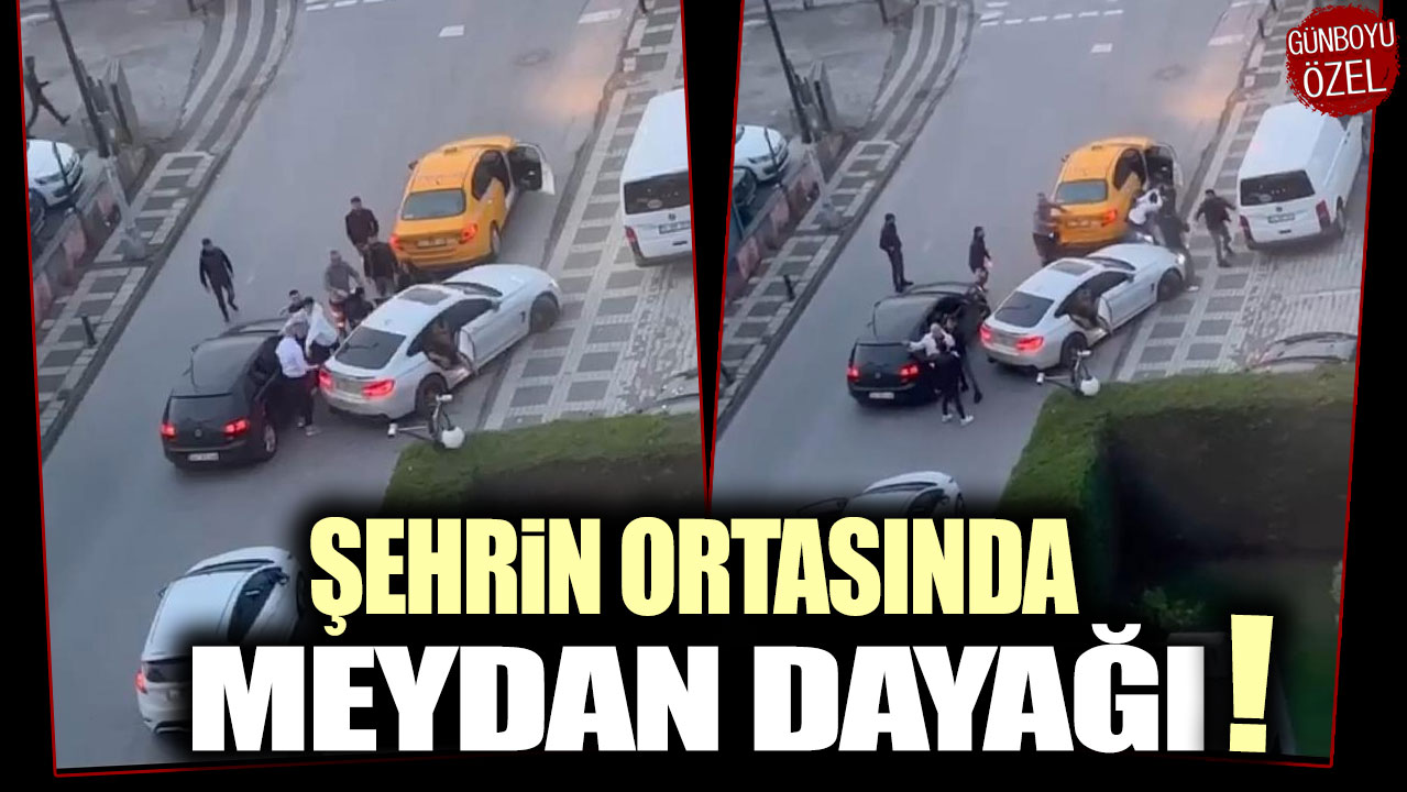 Şehrin ortasında tekme tokat kavga!