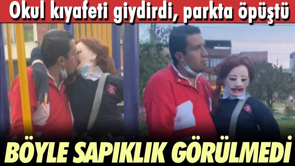 Böyle sapıklık görülmedi: Okul kıyafeti giydirdi, parkta öpüştü