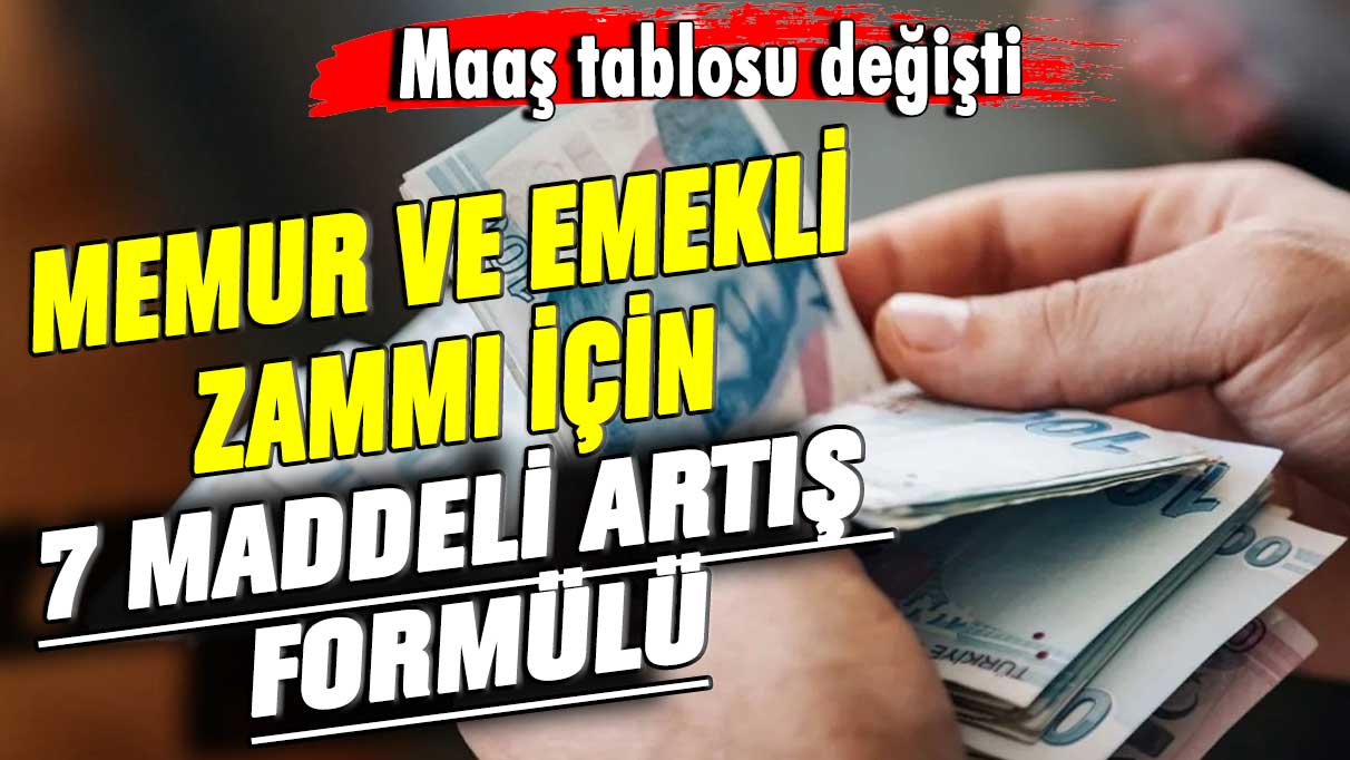 Memur ve emekli zammı için 7 maddeli artış formülü! Maaş tablosu değişti