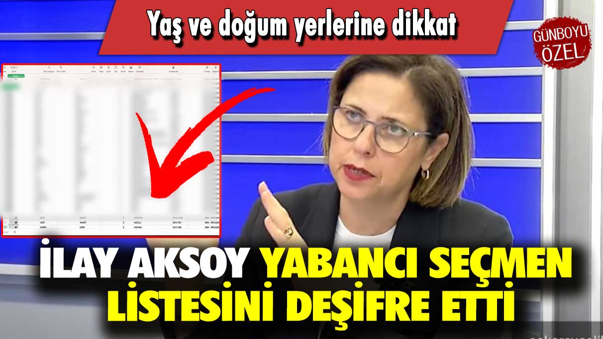 İlay Aksoy yabancı seçmen listesini deşifre etti: Yaş ve doğum yerlerine dikkat