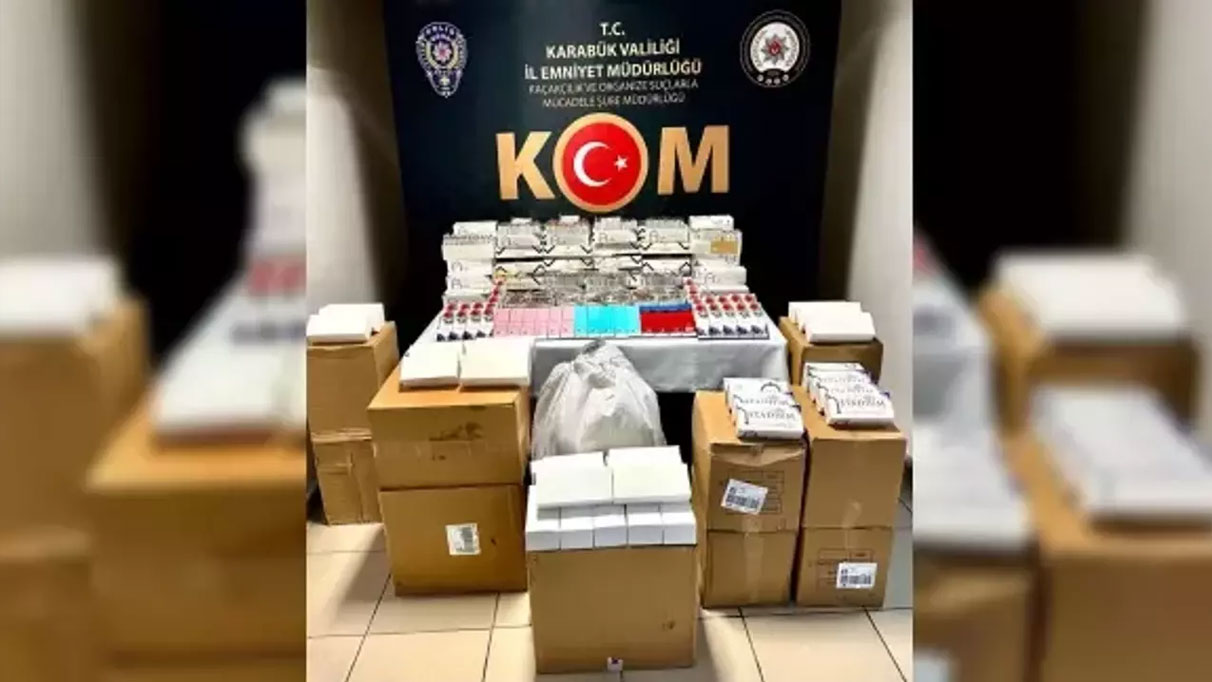 Karabük'te 55 kilogram kaçak tütün ve 7 bin makaron ele geçirildi