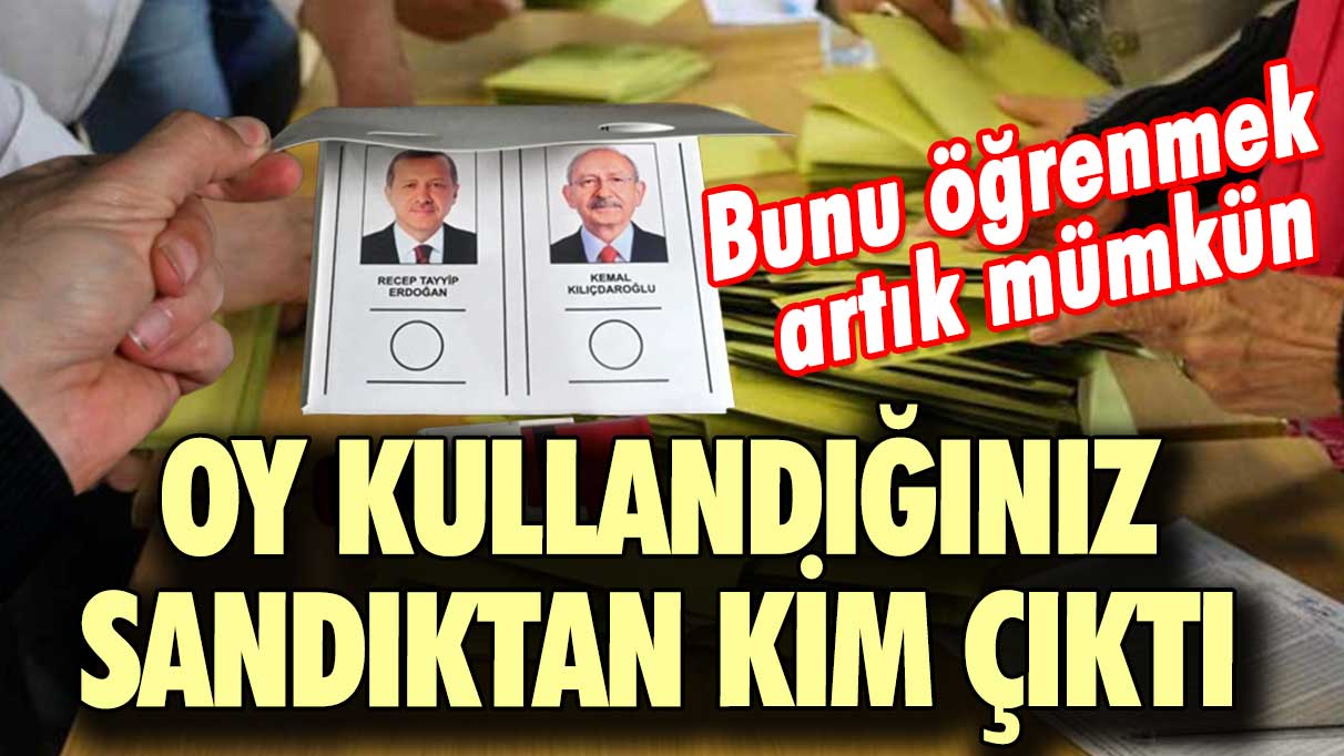 Oy kullandığınız sandıktan kim çıktı: Bunu öğrenmek artık mümkün