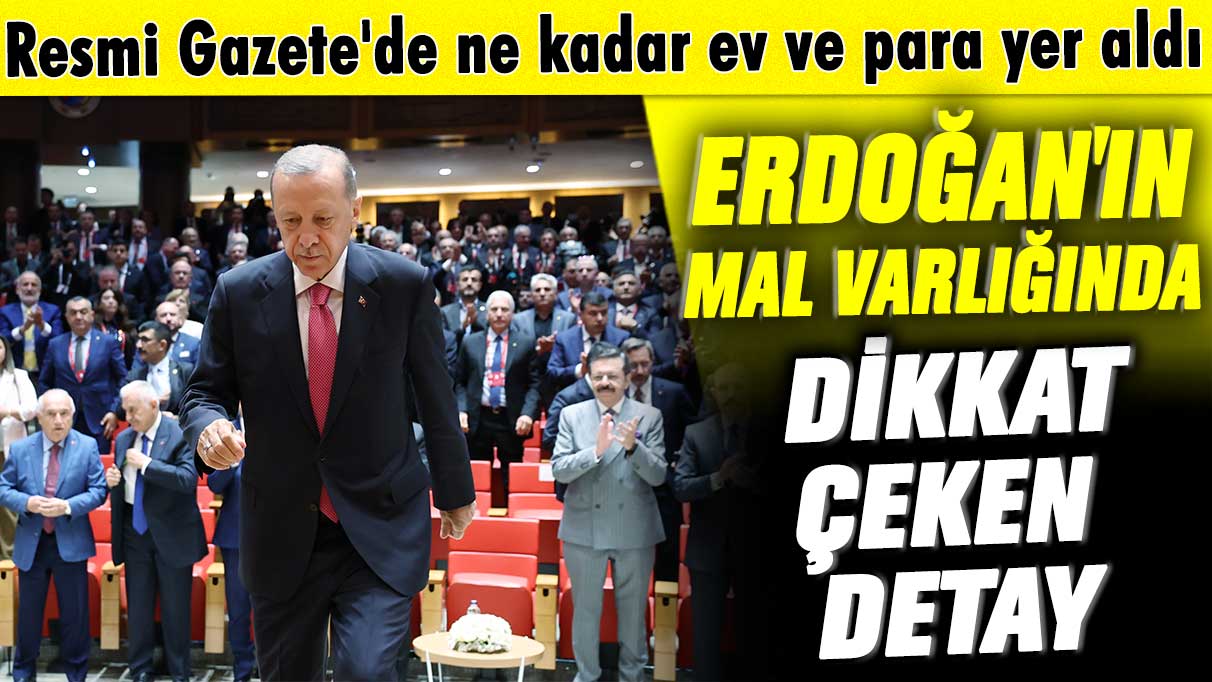 Resmi Gazete'de ne kadar ev ve para yer aldı! Erdoğan'ın mal varlığında dikkat çeken detay