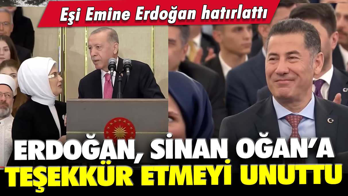 Erdoğan, Sinan Oğan’a teşekkür etmeyi unuttu: Eşi Emine Erdoğan hatırlattı