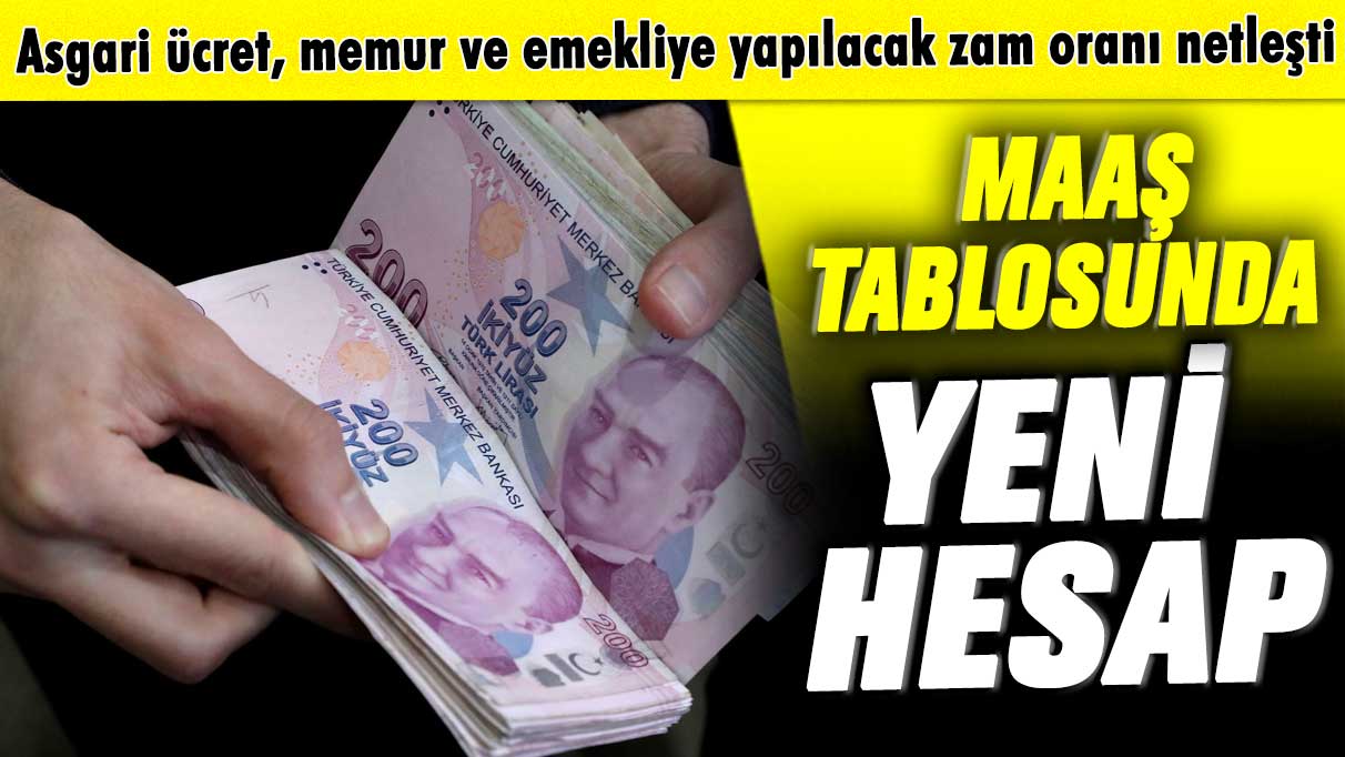 Asgari ücret, Memur ve emekliye yapılacak zam oranı netleşti! Maaş tablosunda yeni hesap