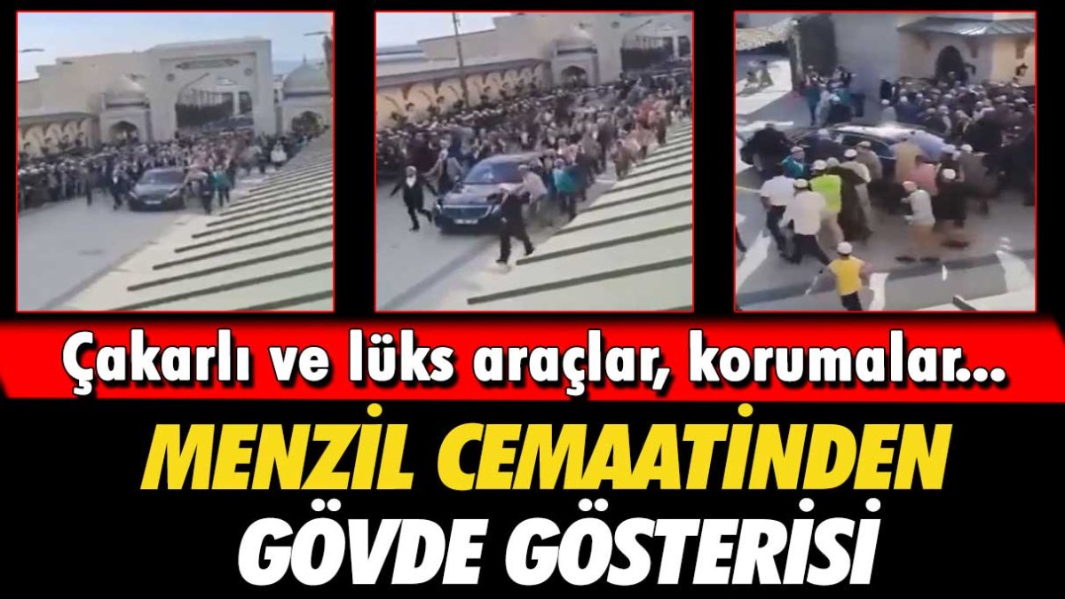 Çakarlı ve lüks araçlar, korumalar... Menzil Cemaatinden gövrde gösterisi