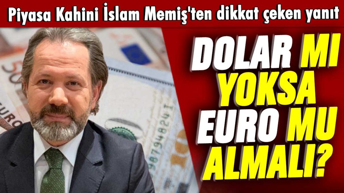 Dolar mı yoksa Euro mu sorusuna Piyasa Kahini İslam Memiş'ten dikkat çeken yanıt