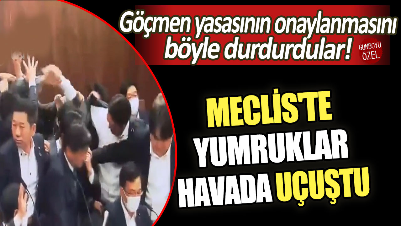 Göçmen yasasının onaylanmasını böyle durdurdular: Meclis'te yumruklar havada uçuştu!