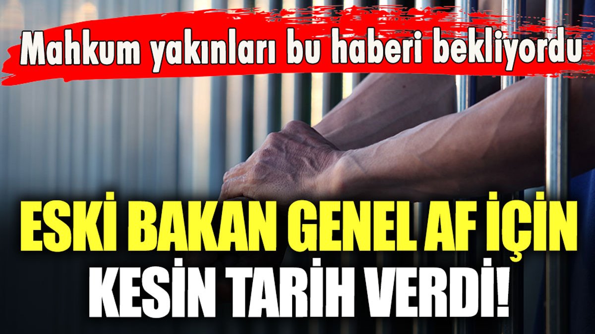 Eski bakandan mahkum yakınlarını sevindiren haber: "29 Ekim'de genel af çıkarılacak"