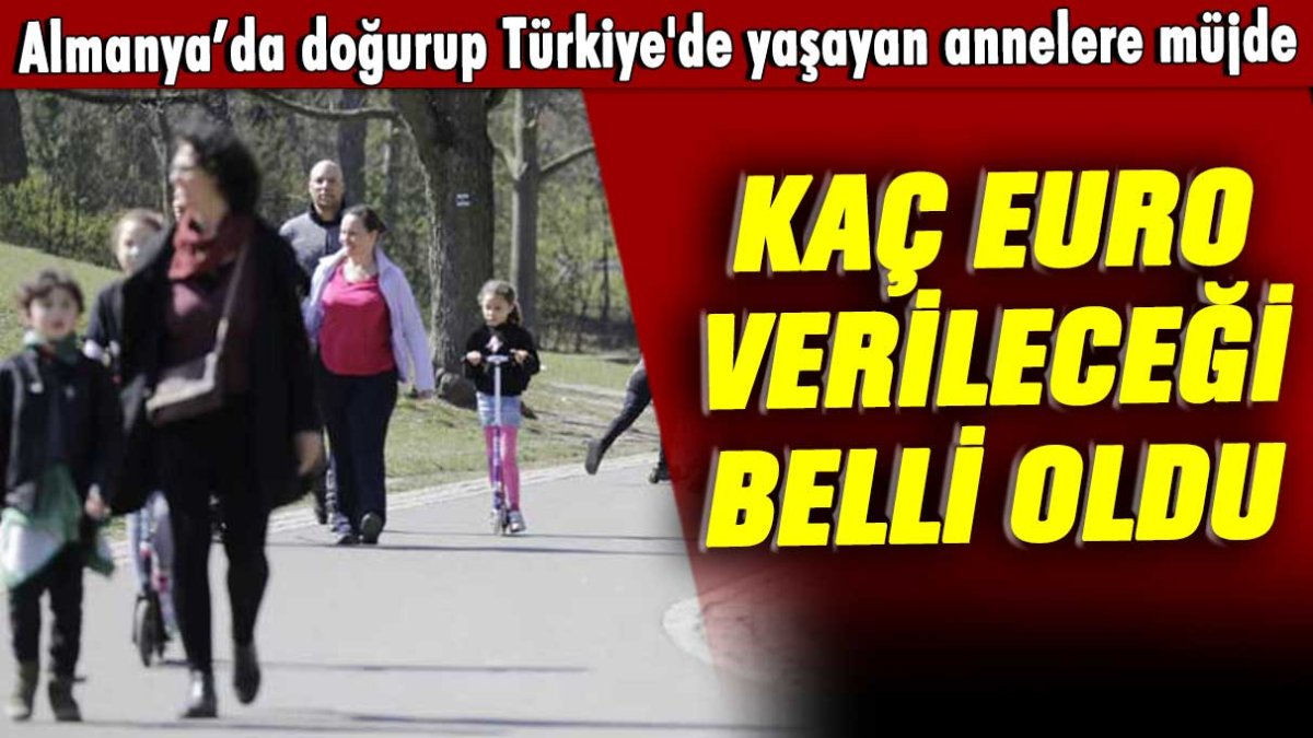 Almanya doğurup Türkiye'de yaşayan annelere müjde: Kaç Euro verileceği belli oldu