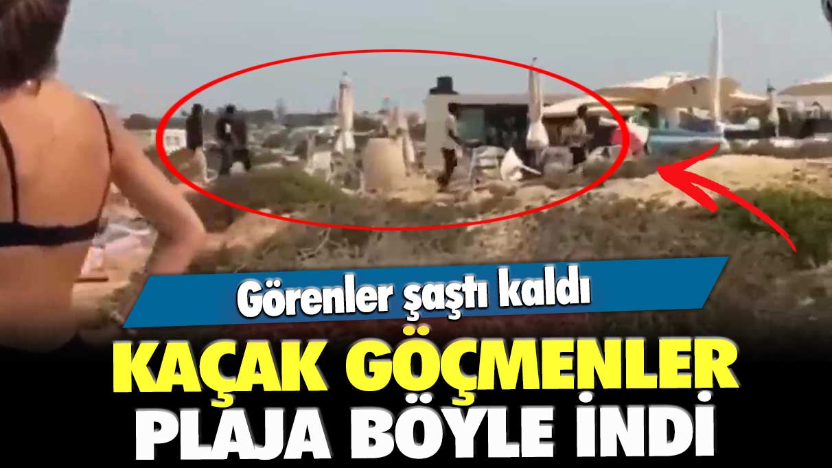 Görenler şaştı kaldı: Kaçak göçmenler plaja böyle indi