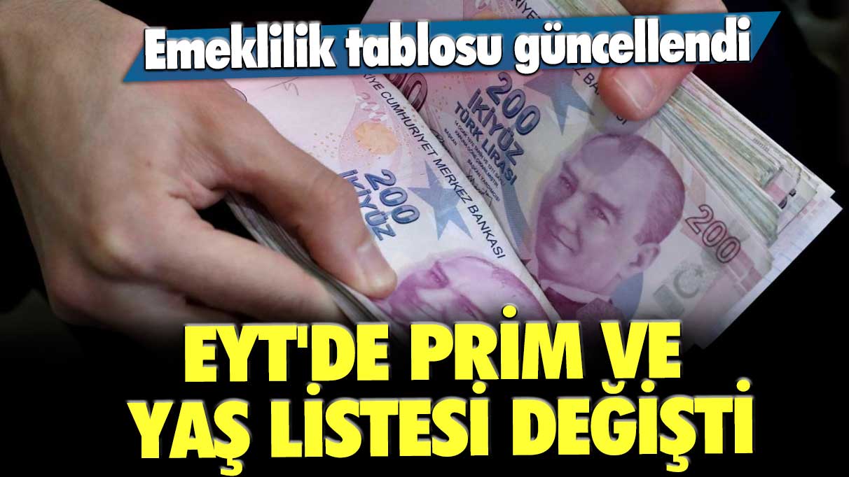 EYT ile prim ve yaş listesi değişti! Emeklilik tablosu güncellendi