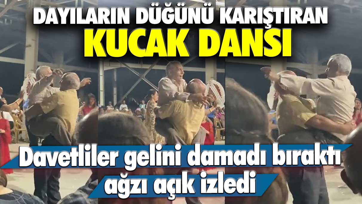 İki yaşlı adamın düğünü karıştıran kucak dansı: Davetliler gelini damadı bırakıp ağzı açık izledi