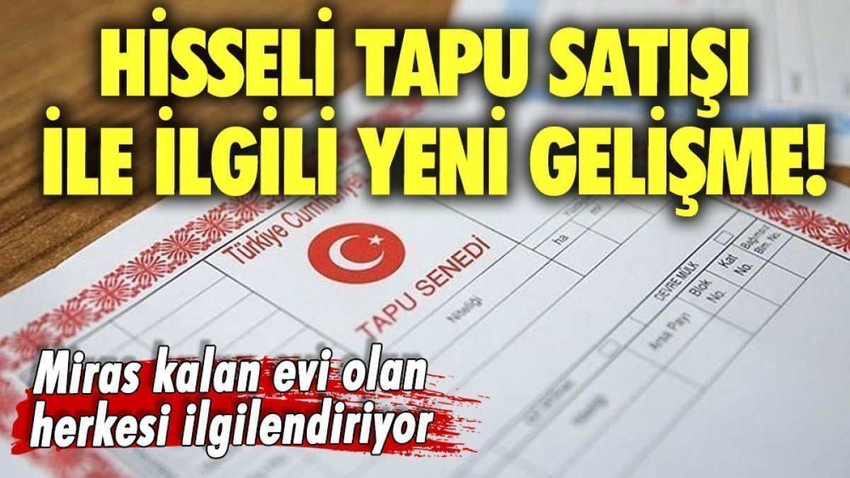 Hisseli tapu satışında yeni gelişme: Miras kalan eviniz varsa dikkat edin!