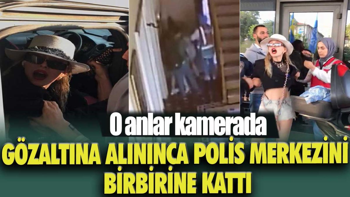 Gözaltına alınınca polis merkezini birbirine kattı! O anlar kamerada